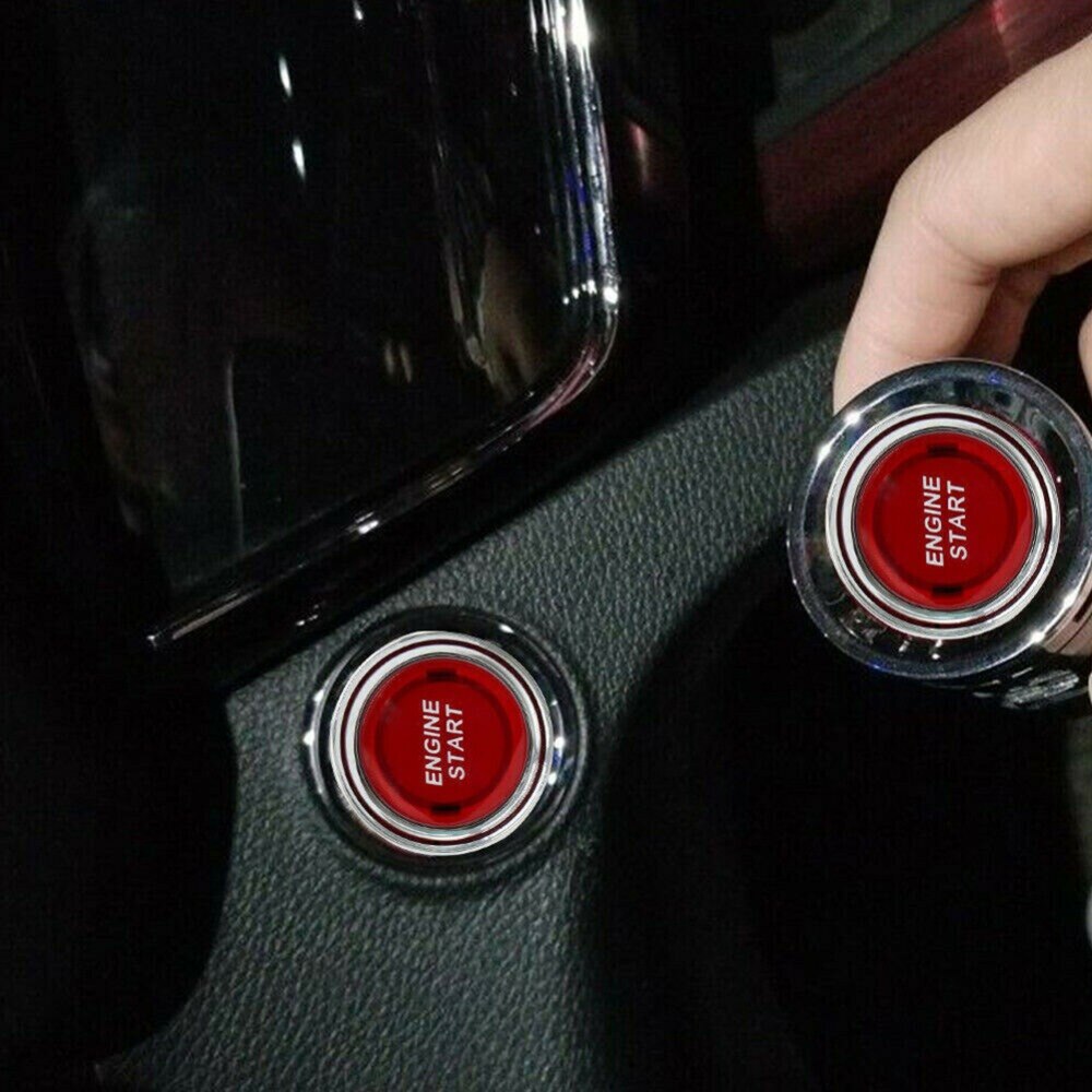 12V/24V 50A Auto Motor Startknop Led Licht Ontsteking Starter Schakelaar Verlichte Rode Knop met Verwijderbare Chrome