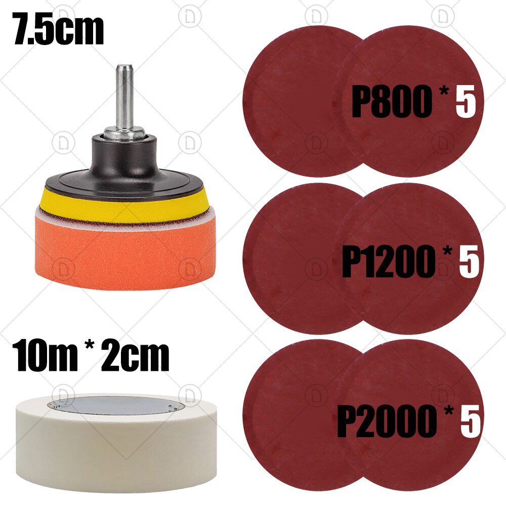 3 Inch Car Polishing Kit Polish Pad Car Polish Buffing Pad Abrasive Disc Sponge Foam Pads Polisher For Headlight Refurbish: 5