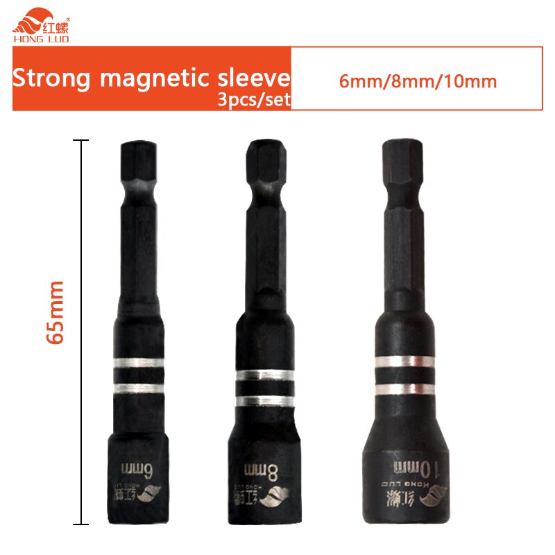 3/4/6/9pcs Hex Magnetic Socket Wrench Socket Electric Drill Tool Accessories Auto Repair Tool Impact Extension & Socket Adapter: Silver