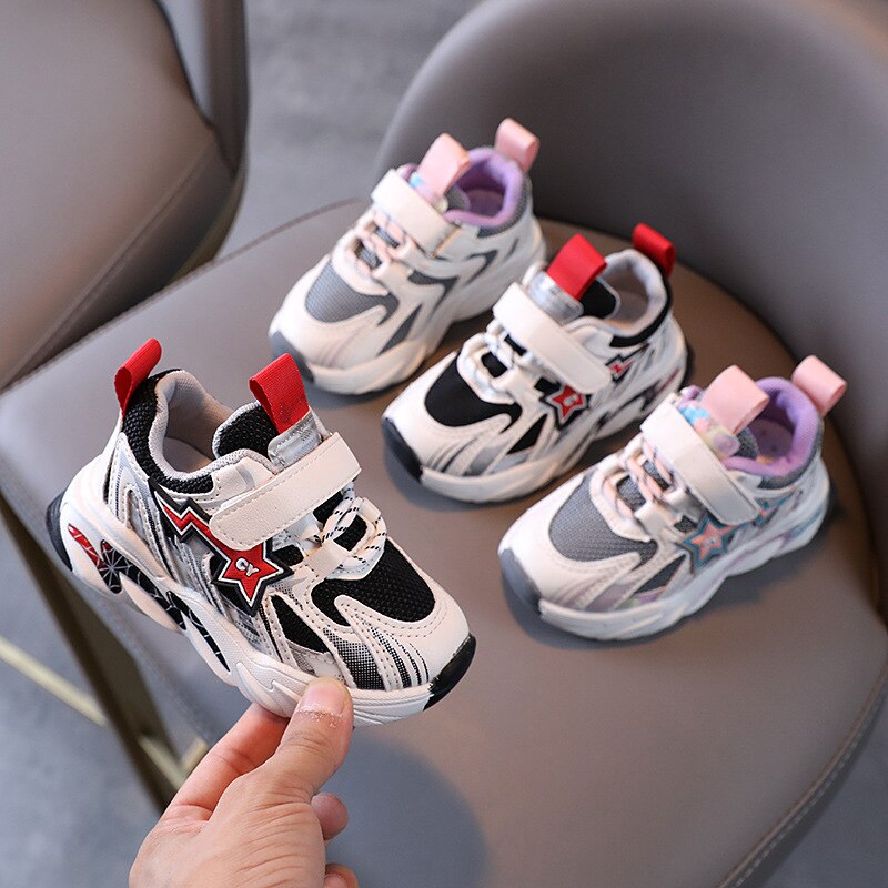 Children Sports Shoes Girls Autumn Style Breathable Air-mesh Shoes Boy Sneakers Baby Soft Soled Shoes Non-slip