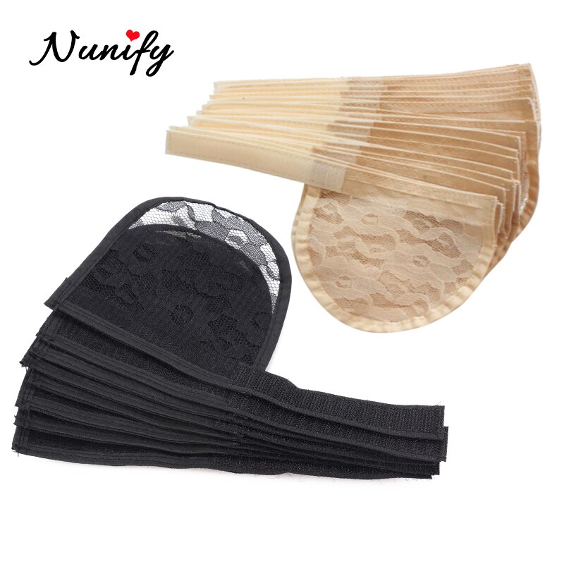 Nunify-coletas negras y Beige para hacer coletas, accesorios para Pontail, Red para el cabello Diy, para hacer coletas, gorros para peluca Afro