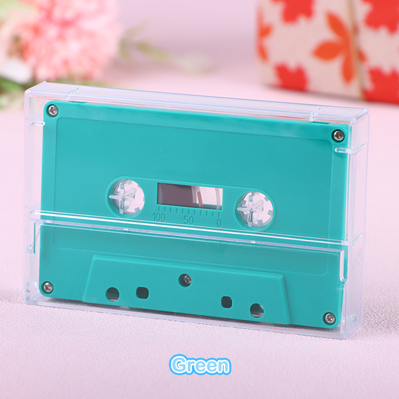 1Set Standard Cassette Color Blank Tape Player With 45 Minutes Magnetic Audio Tape Clear Storage Box For Speech Music Recording: Brown