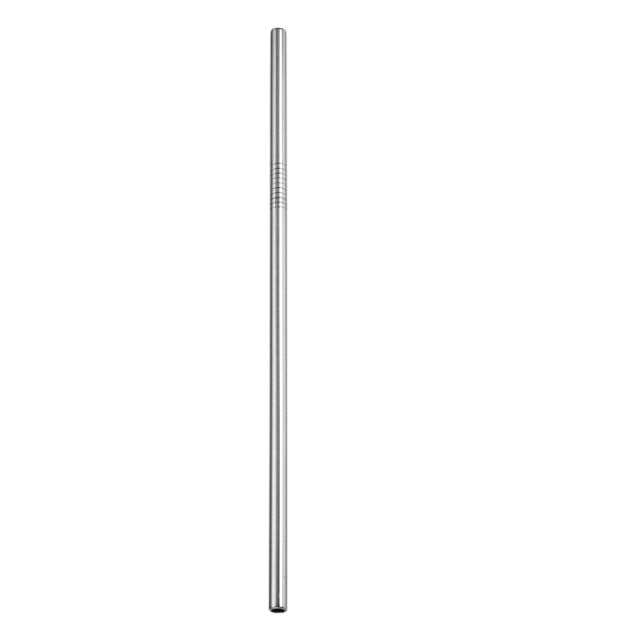 Coloful Portable Stainless Steel Straws Reusable Long Metal Drinking Straw For Tumblers Cups Mugs Cold Beverage Milk Tea: Silver-Straight-6mm