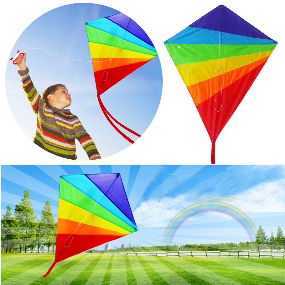 Kite voor Kinderen Volwassenen Flyer Regenboog Vliegers Beste Strand Zomer Outdoor Speelgoed Duurzaam Nylon Kite