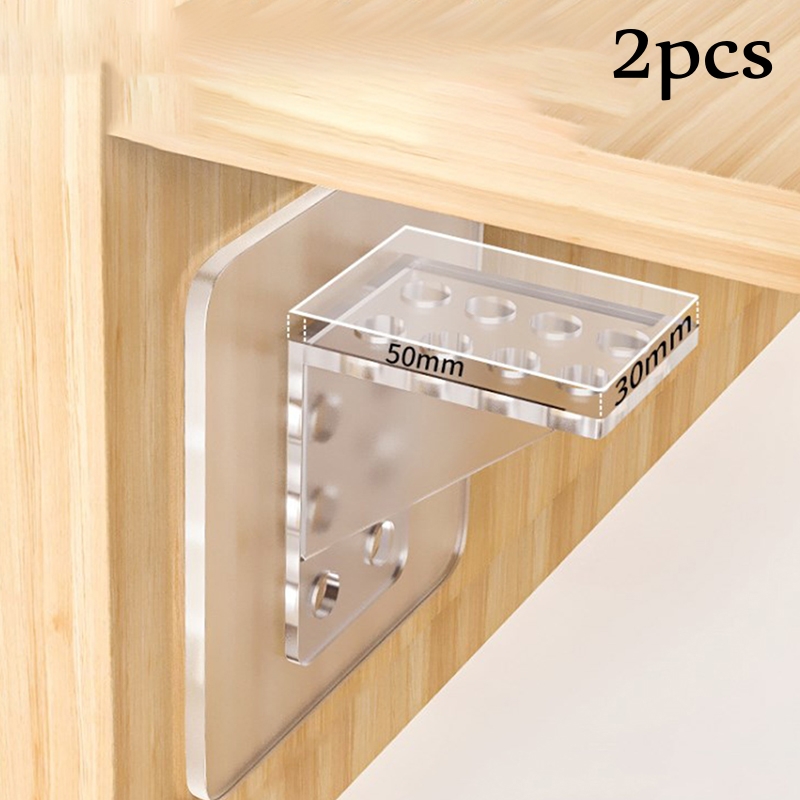 Support d'Étagère Adhésif pour Cuisine et Chambre à Coucher, 2 ou 4 Pièces: Black