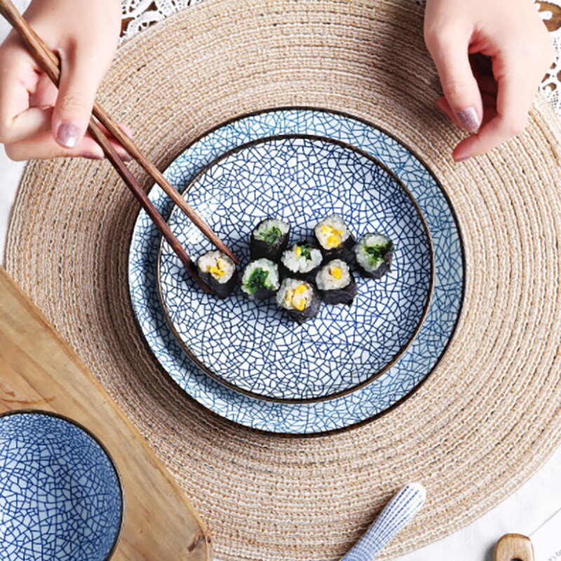 Assiette japonaise dîner ensemble cuisine domestique porcelaine Dessert Sushi plats Steak salade Snack gâteau assiettes vaisselle