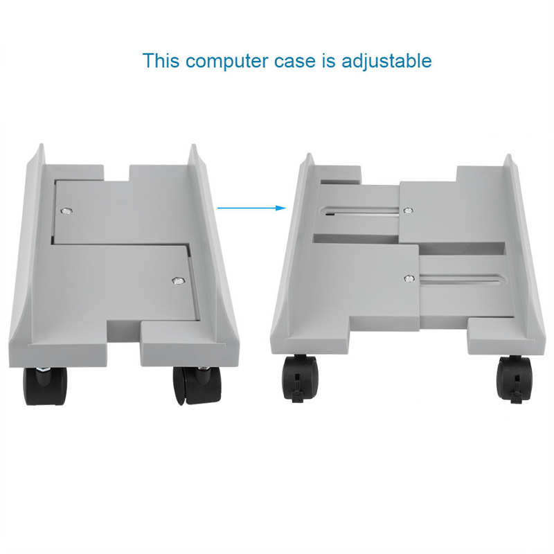 Mobile Adjustable Computer Towers Holder Computer Case CPU Stand Cart with Braking Lock Wheels Stand For PC Computer Cases