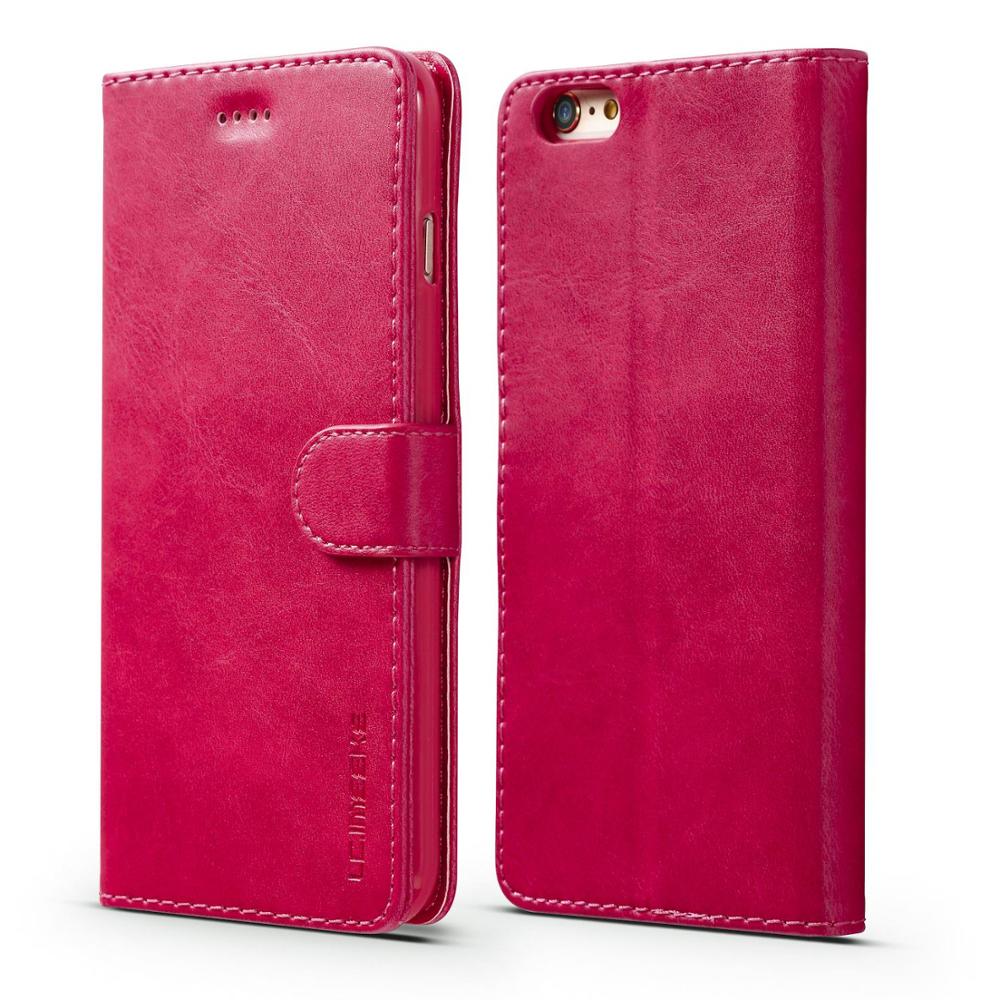 Luxe leren telefoonhoesjes voor iphone 6 6s plus, flip creditcardhouder met kaarthouders, hoes voor apple 6 plus 6 splus bumper