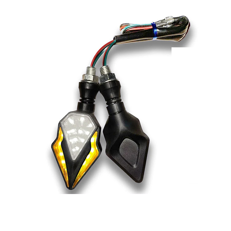 2 uds lámpara de dirección de motocicleta indicador luces de señal de giro freno LED luz de giro trasera intermitentes luz intermitente ámbar: Multicolor