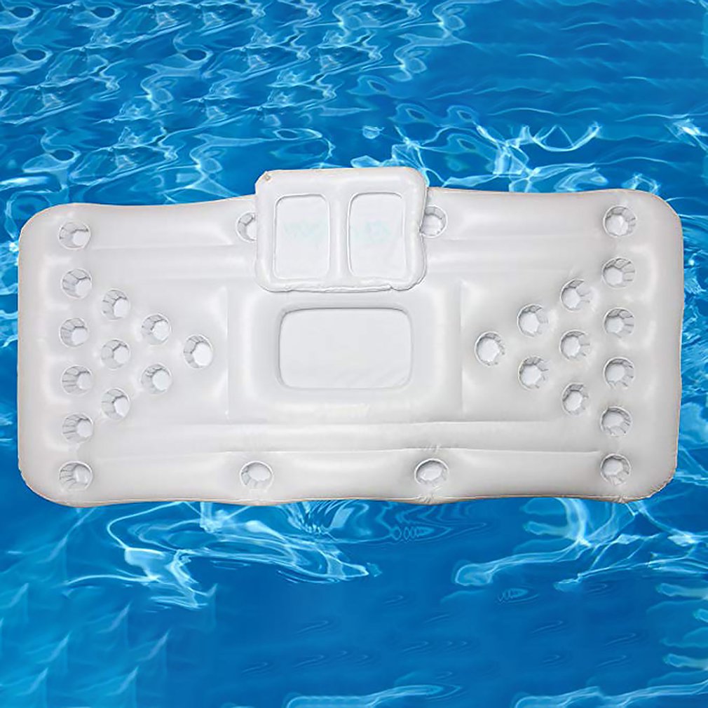 Beer Pong Pool Mat 28 taza agujero flotante fila colchoneta de piscina inflable mesa de agua entretenimiento almohadilla flotante para
