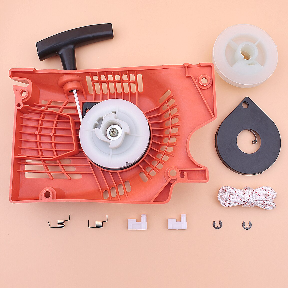 Arranque de retroceso para motosierra China 5200 5800 52cc 58cc, Kit de trinquete de cuerda de resorte de polea de un solo tipo