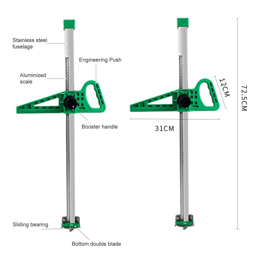 Manual Portable Gypsum Board Cutter Stainless Steel Woodworking Hand Push Drywall Cutting Artifact Tools