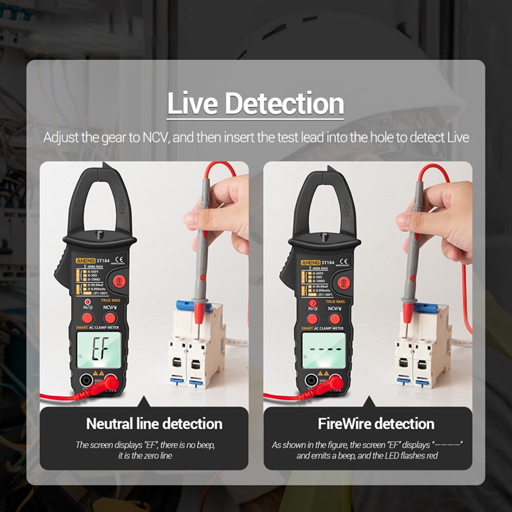 Aneng ST184 Digitale Multimeter Stroomtang True Rms 6000 Telt Professionele Meten Testers Ac/Dc Spanning Ac Ohm