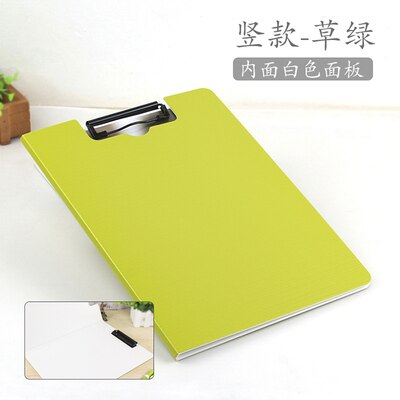 A4 Covered Clipboard File Folder Organizer Documents Holder Writing Pad Padfolio Portfolio Tool for Office School Home: light green
