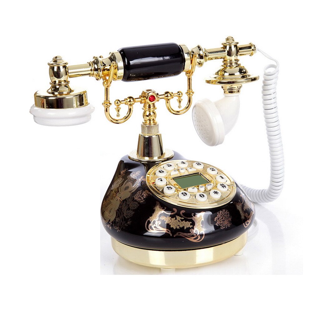 Telefone retro com fio antigo moda telefone fixo telefone wired casa telefones de escritório preto novidade eletrônico gif