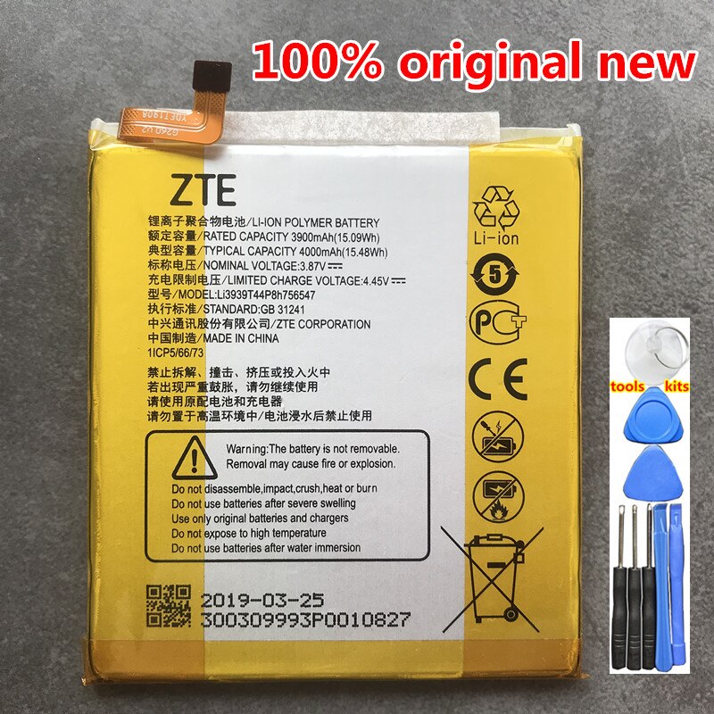 Original Li3939T44P8h756547 Batterie Für ZTE A2019 Profi Axon 9 Profi A2020 A2020N2 Axon 10 Profi 5G Handy, Mobiltelefon telefon: Batterie mit Werkzeug