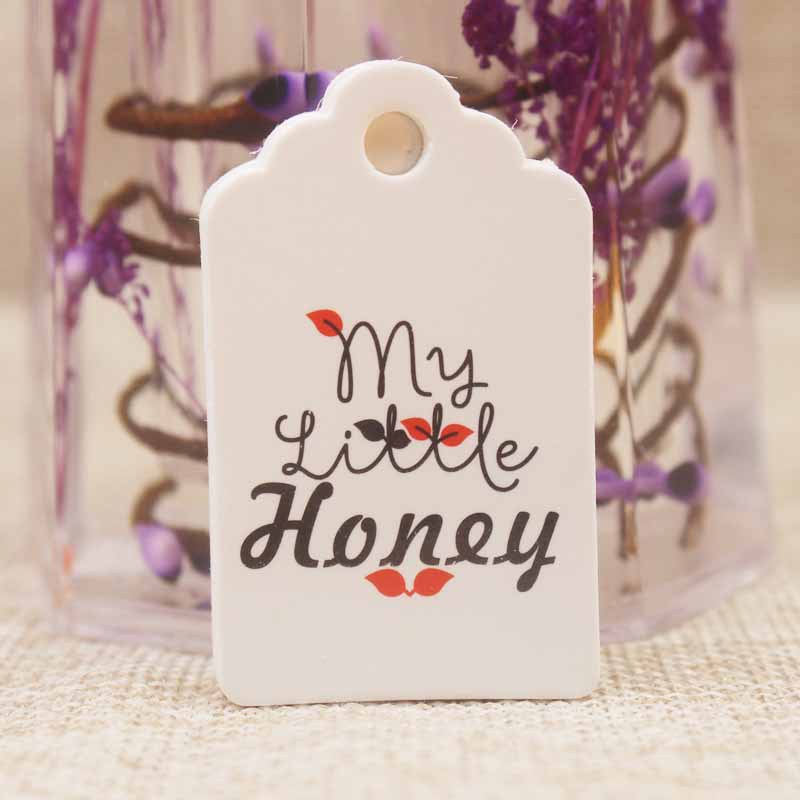100 Stks Batch DIY Power Paper Tags Framed Rectangle Christmas Favour Birthday Party Card Label 5x3cm Multifunctional: My Litter Honey