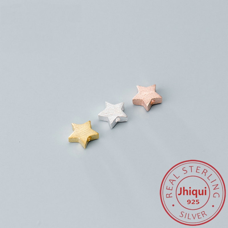 4.5/6.5mm 925 prata esterlina estrela forma espaçador grânulos soltos para diy pulseira colar jóias finas fazendo