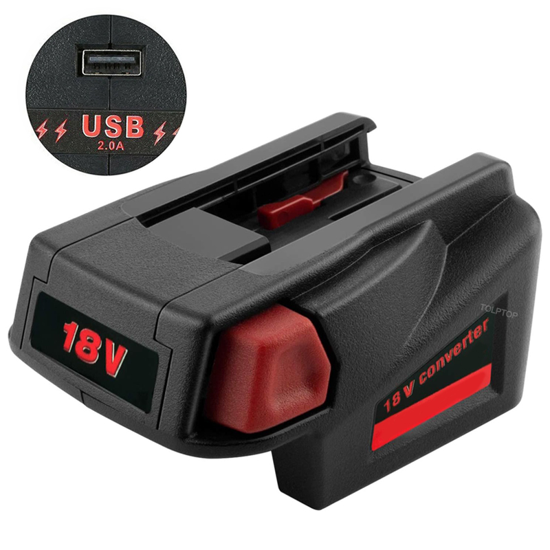 Akku-Adapter-Konverter für Milwaukee 18 V Li-Ionen-Akku für Milwaukee V18 48-11-1830 Akku-Werkzeuge mit USB-Ladeanschluss