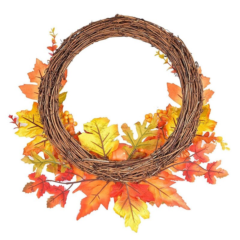 1 stuk kunstmatige pompoen herfstbladeren bessenkrans herfstkrans voor herfst- en thanksgiving-festivaldecoratie