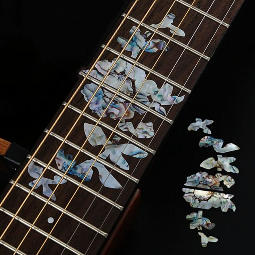 Parti di chitarra Decorazioni per strumenti musicali Accessori per chitarra Decalcomanie con intarsio incrociato Adesivi ultra sottili Adesivo per tastiera