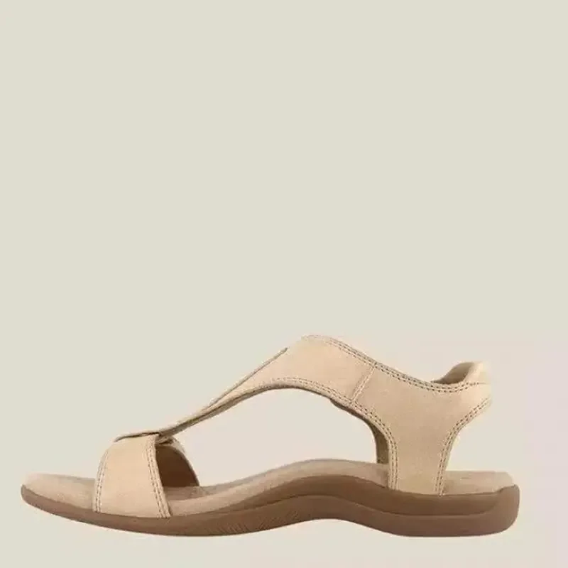 Sandsandandortopédipara Mujer En T-Strap, Zapatos Cómodos, Casu, De Playa De Gran Tamaño, De Verano: Beige / 40