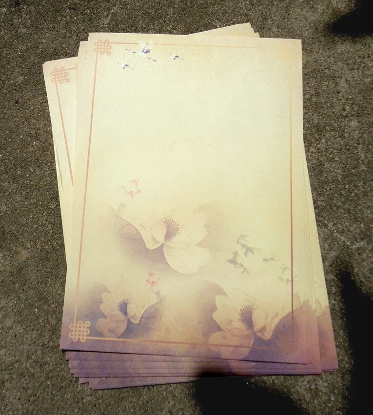 80pcs Chinese ink painting traditional ancient lotus flower Shadow in water Letter Pad / Paper vintage writing paper