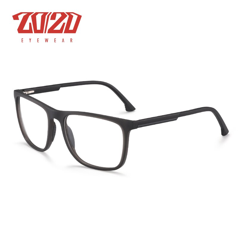 20/20 Tr90 Brilmontuur Mannen Vierkante Brillen Mannelijke Klassieke Volledige Optische Brillenglazen Frames Gafas Oculos FCB04-04: C07 Grey
