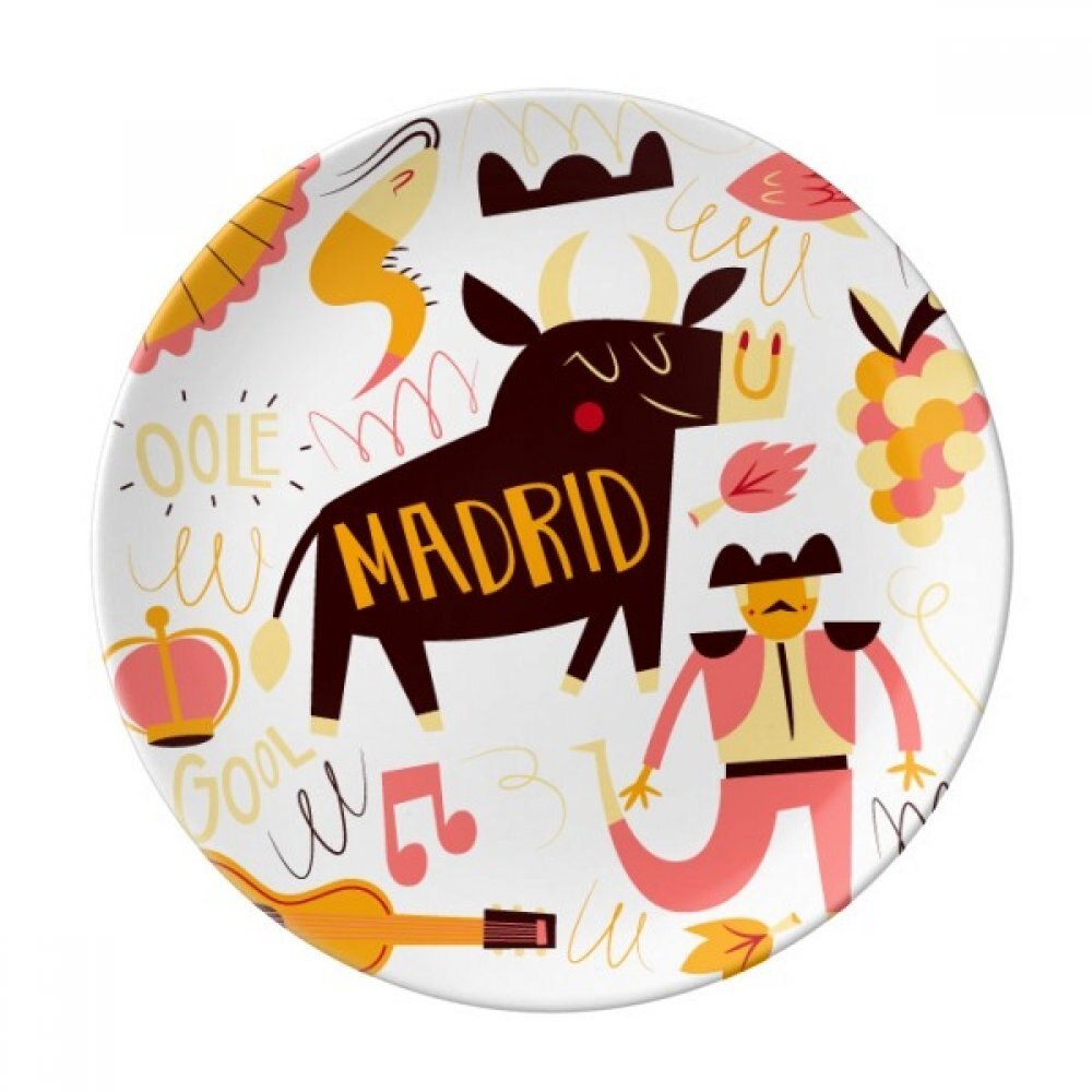 Madrid Spaans Stierengevecht Muziek Fiesta Dessertbord Decoratieve Porselein 8 inch Diner Thuis