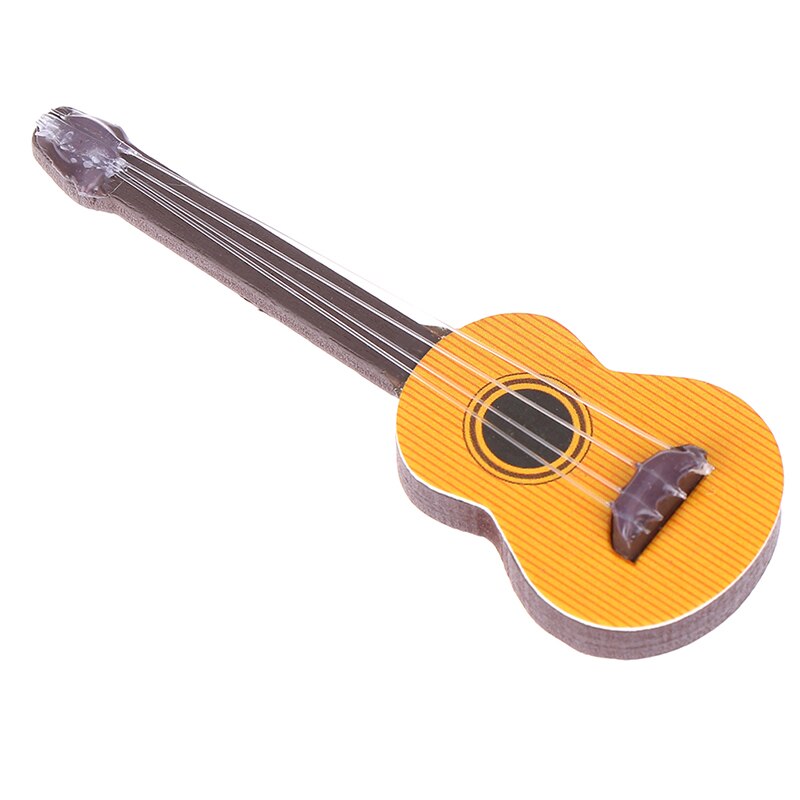 Cute 1PC 1/12 Scale Guitar Accessories Dollhouse Miniature Instrument Part for Home Decor Kid Wood Furniture Craft Ornament