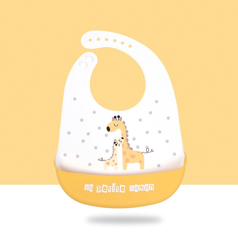 Dessin animé arc-en-ciel bébé bavoirs imperméable Silicone éléphant voiture imprimer bébé trucs fille garçon bébé alimentation bavoirs réglable enfants bavoir: style14