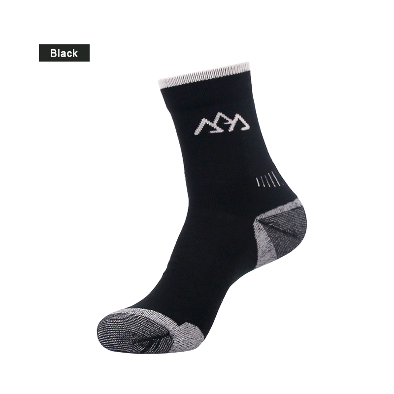 Santo 2 par  s017 herr tjocka ullstrumpor som transporterar andas deodorant anti-kvalster termiska sportskor: Svart 2 par