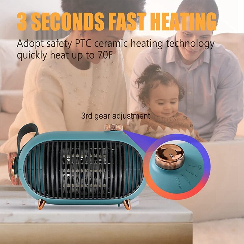 Space Heaters Portable Mini Heaters For Homes And Offices Energy-Saving Small Space Heaters, US Plug
