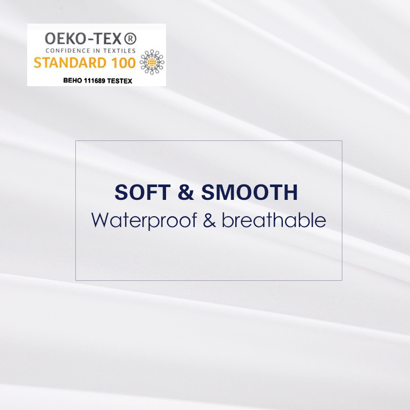 Smooth Waterproof Mattress Protector Bed Bug Proof Dust Mite Mattress Pad Cover For Mattress Twin Full Queen King Calking for US