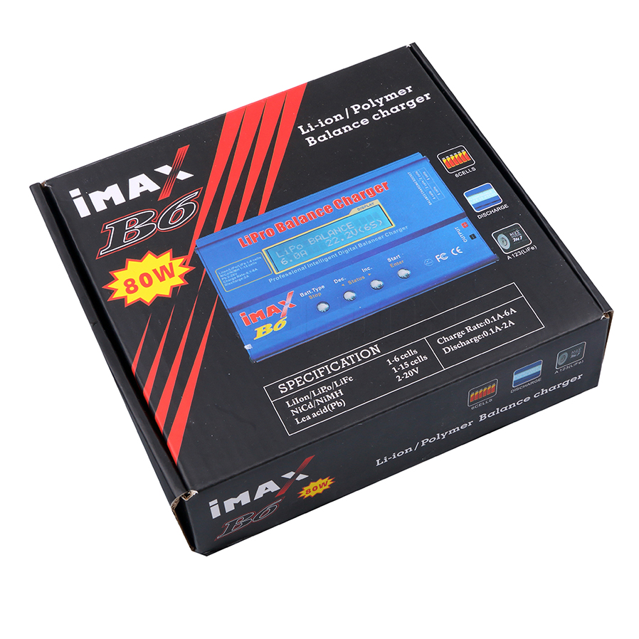 80w vliegtuigmodel intelligente lader  b6 imax  b6ac rc ac nimh nicd lithiumbatterij balanceer ontlader