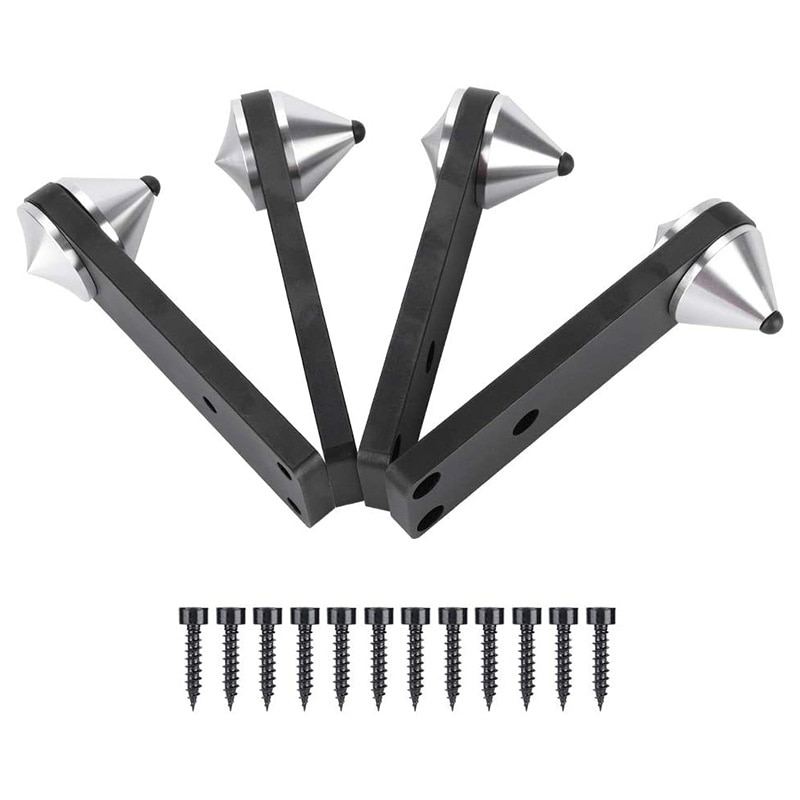 4PCS Speaker Mounts - Shockproof TPU Plastic - Subwoofer Spike Brackets - Modular Speaker Feet: Default Title