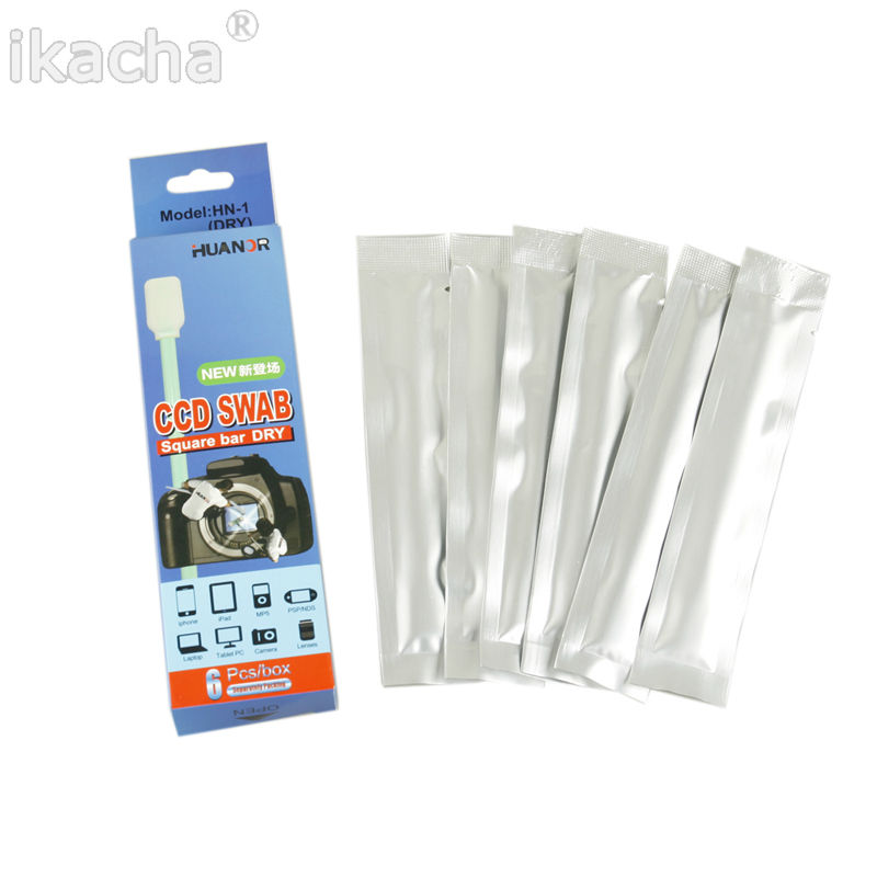 6 stk pakke kamera våt sensor rengjøringsmiddel cmos ccd vattpinne 13mm kamera rense vattpinne for nikon canon sony kamera dslr