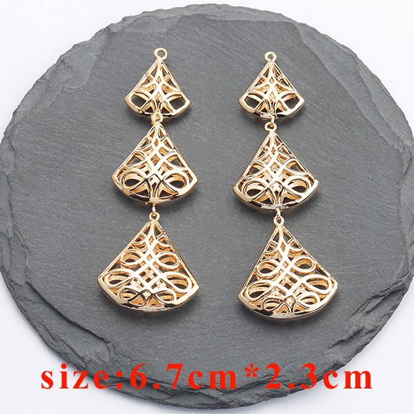 YEGUI M831, accessori dei monili, 18k oro placcato, 0.3 micron, ciondolo fai da te, fatto a mano, fascini, fascini di diy orecchini, monili che fanno, 6 pz/lotto: M83109