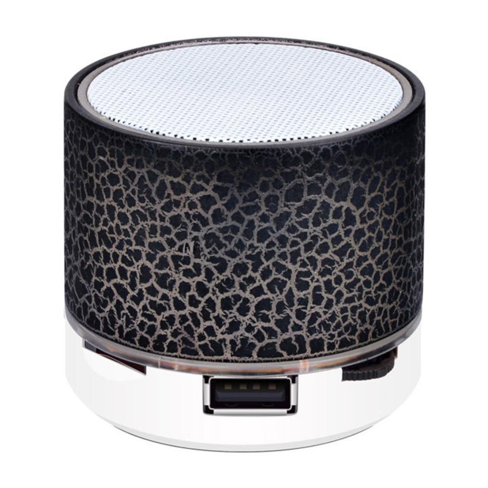 Mini Draadloze Bluetooth Kleurrijke Licht Kleine Crack Sound Speaker Subwoofer Ondersteuning Tf Card: Black