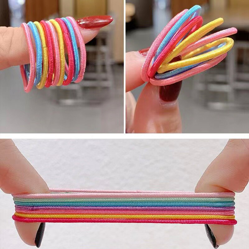 100PCS/Set Small Elastic Rubber Band Hair Rin Girls hair bands Hair Accessories Kids Ponytail fixed Headband Scrunchie Headdress