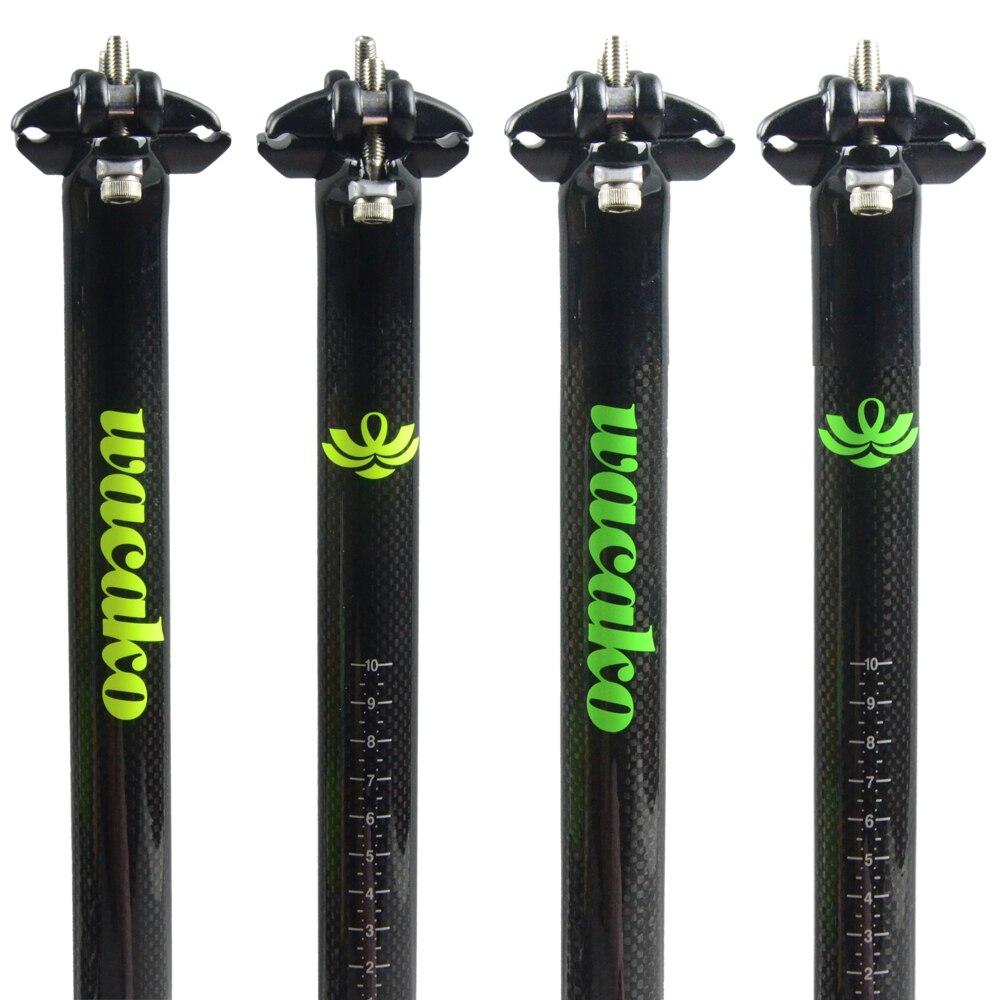 Wacako-tija de sillín de carbono para bicicleta de montaña, poste de asiento para bici de carretera, BMX, 25,4, 27,2, 28,6, 30,8, 31,6, 350x400, 450mm