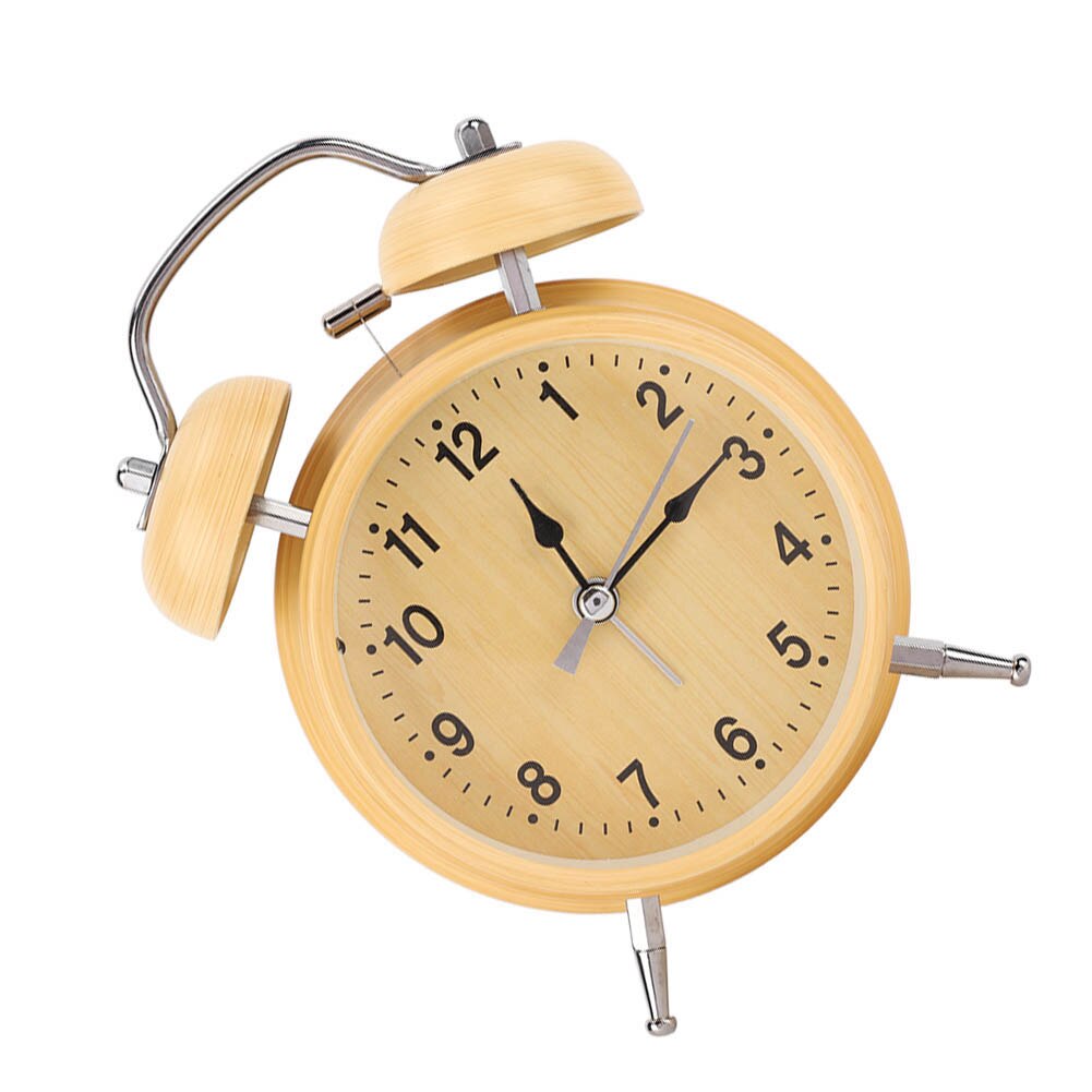ABS Retro Mechanical Alarm Clock Manual Wind Up Metal Clock Double Twin
