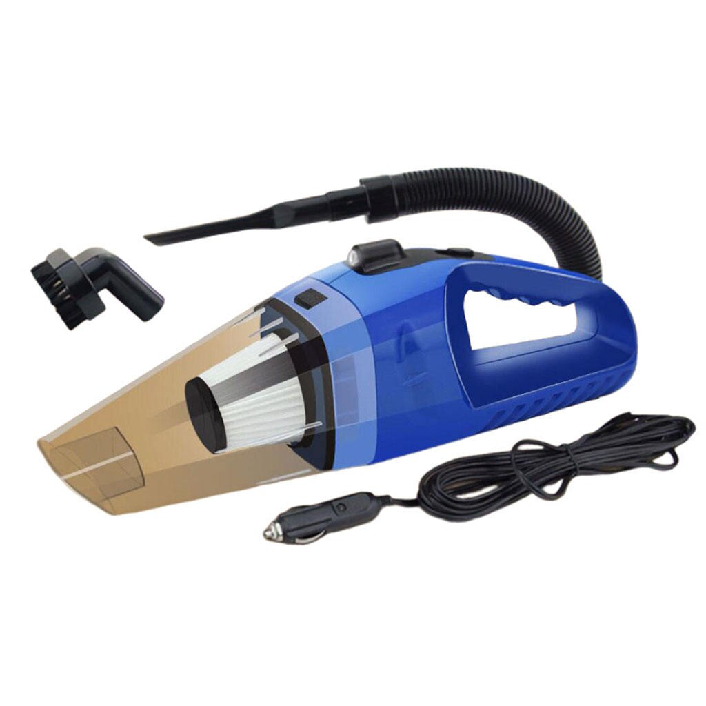 Car Vacuum Cleaner HEPA Wet Dry 12 Volt 120W Portable Handheld Rechargeable: Blue with Light