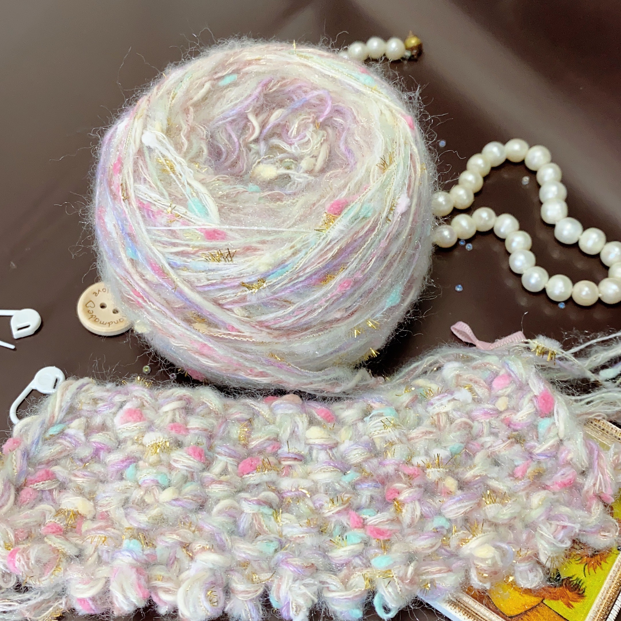80g Hand Mixed Yarn for Knitting Fancy Knit Yarn Hand Crochet Thread Yarn Mix Crochet Line Handmade Bag Sweater: Orange