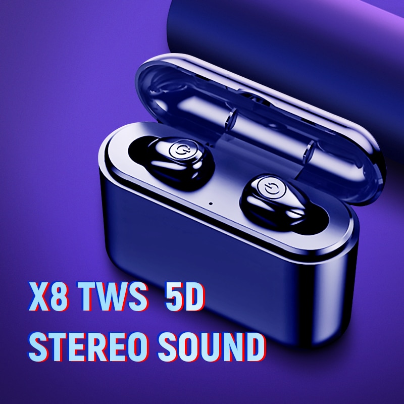 X8 TWS Bluetooth True Wireless écouteurs 5D stéréo écouteurs Mini TWS étanche Headfrees 2200mAh batterie d'alimentation pour téléphones intelligents