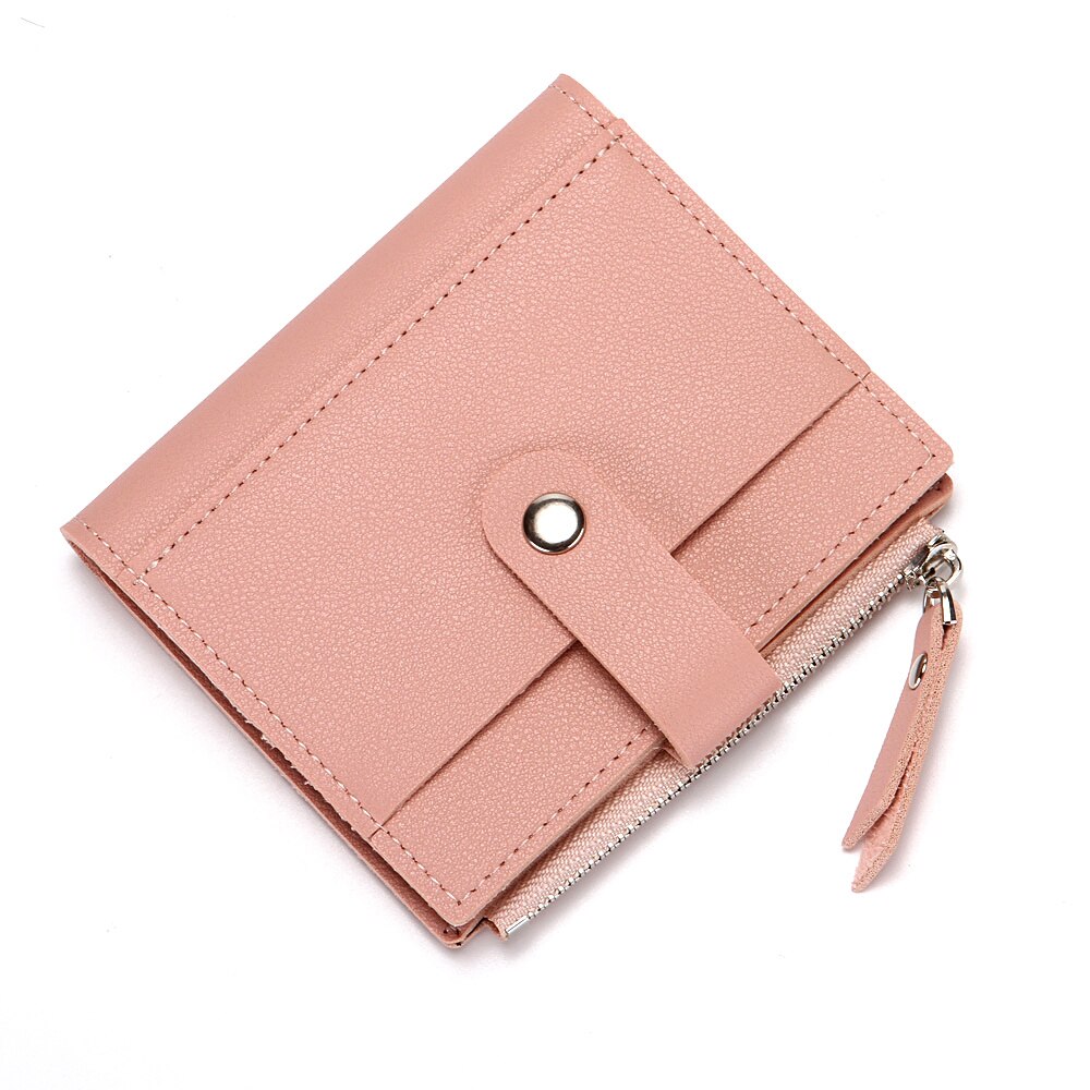 BONAMIE crédit porte-carte pour femme avec fermeture éclair poche cuir hommes petit porte-cartes de visite porte-carte s portefeuille avec moraillon rouge: Pink