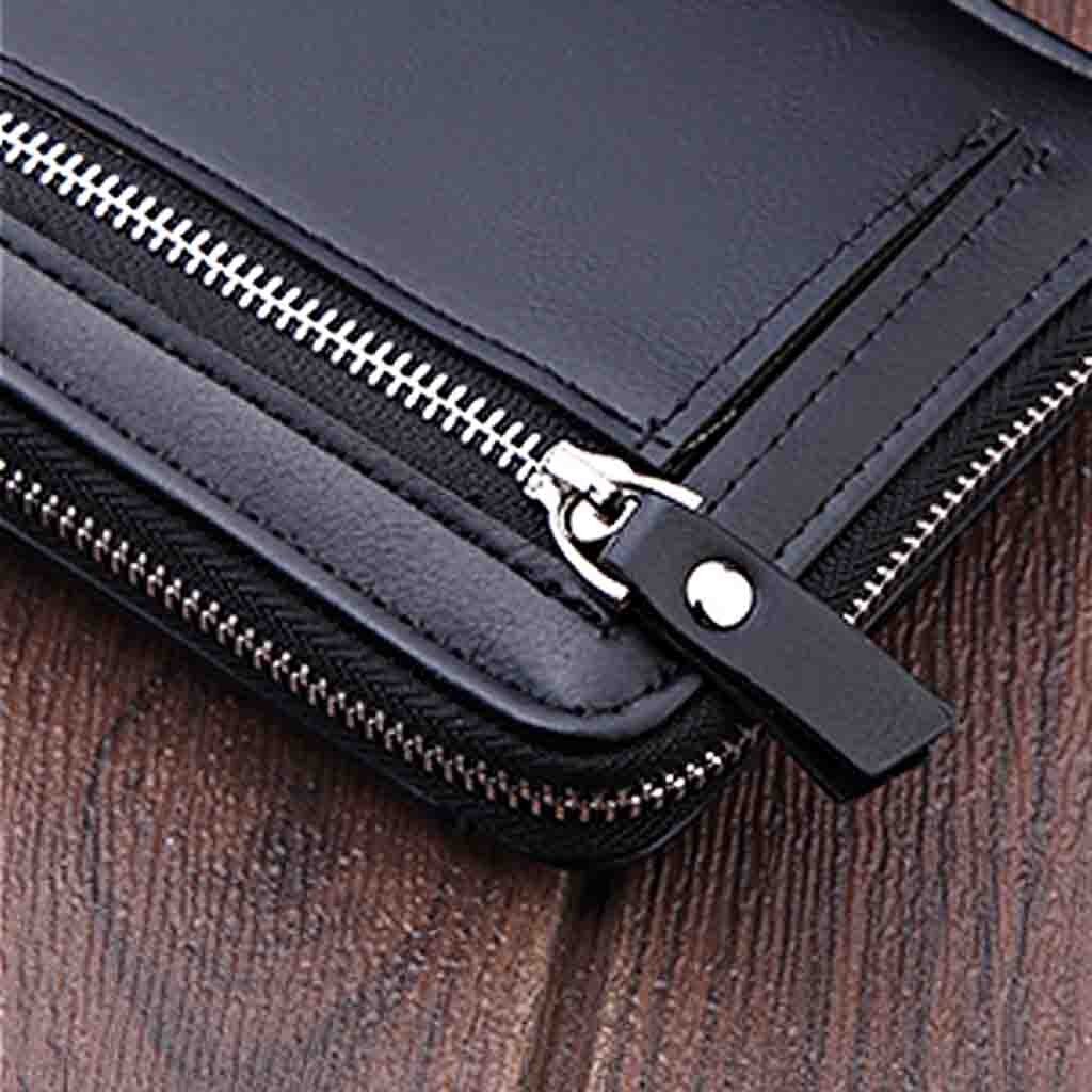Bolsa da Carteira dos homens Curto Carteira Zíper Retro Multifunções Grande Capacidade Coin Purse cartão carteira кошелек женский кожа #20