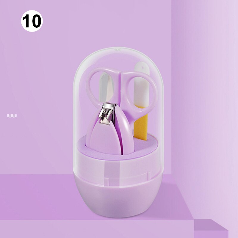 4- i -1 baby nagelvårdsset med sött fodral baby nagelklippare sax nagelfil pincett baby manikyr kit nsv 775: 10th