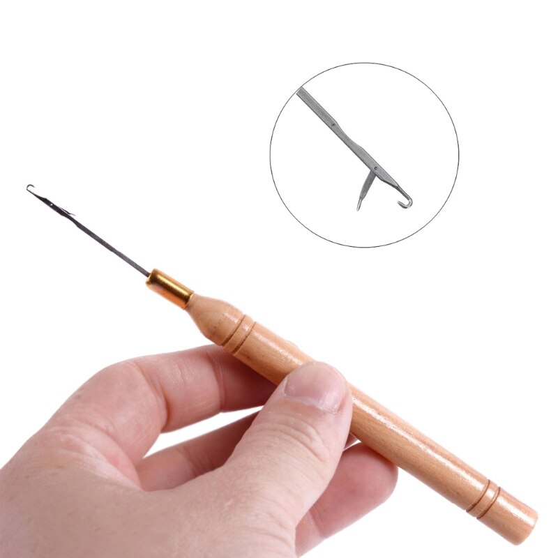 12 Pcs Micro Rings Loop Tool Threader Pulling Needle Used With Hair Plier