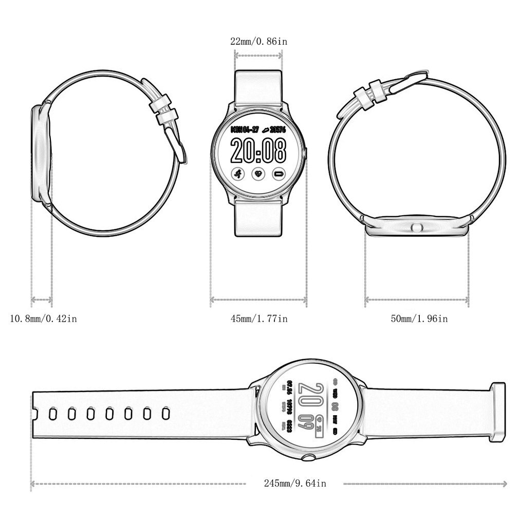 KW19 accorto vigilanza Degli Uomini Delle Donne Del Cuore Vota tenere sotto controllo Multi-Lingue Inseguitore di fitness sport SmartWatch per androide iOS